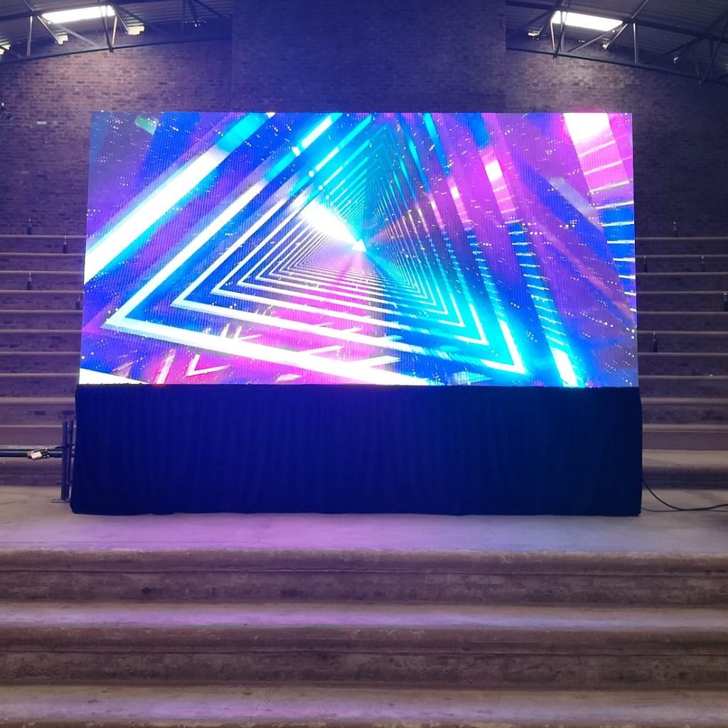 P4 LED wall running vivid tunnel content